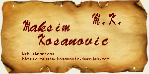 Maksim Kosanović vizit kartica